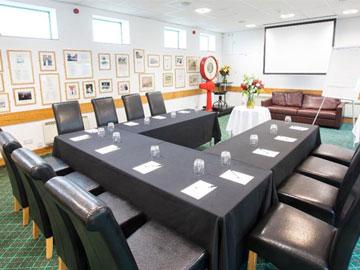 A room a Brighton Racecourse set-up for a conference